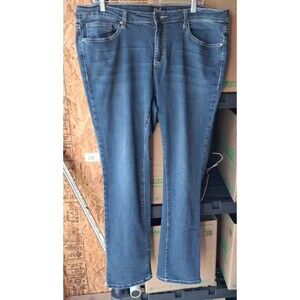 Earl Jeans Women 16W Blue Jeans Straight Leg Denim Medium Wash Stretch Plus Size